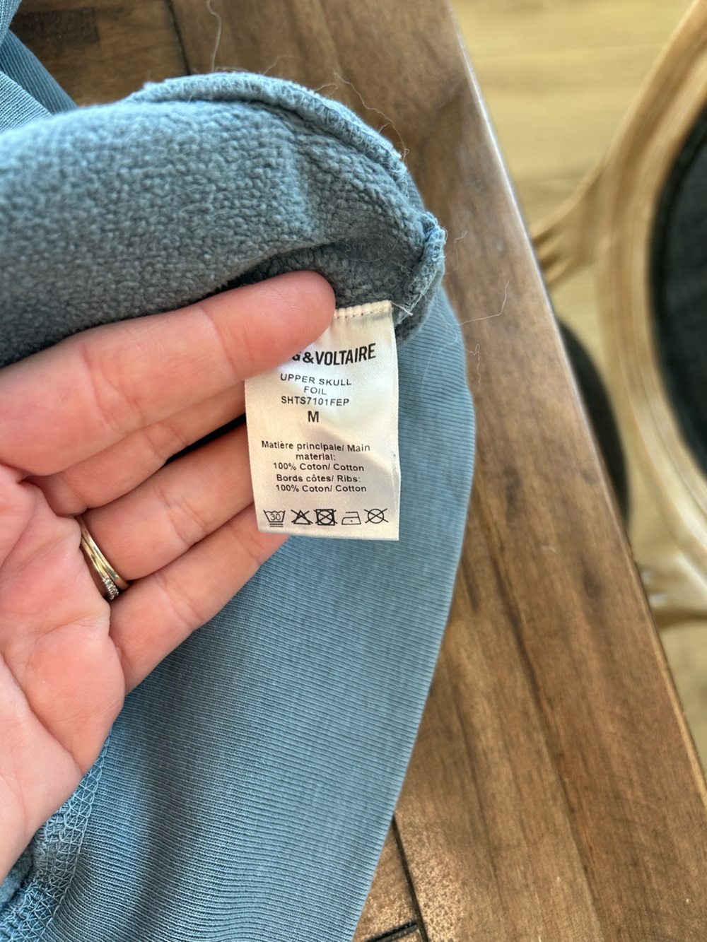 Zadig & Voltaire Upper Skull Foil Blue Cotton Sweatshirt M - Picture 6 of 10